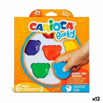Цветные полужирные карандаши Carioca Teddy Разноцветный 6 Предметы 12 штук