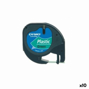 Laminēta lente iekārtu marķēšanai Dymo 91204 LetraTag® Melns Zaļš 12 mm (10 gb.)