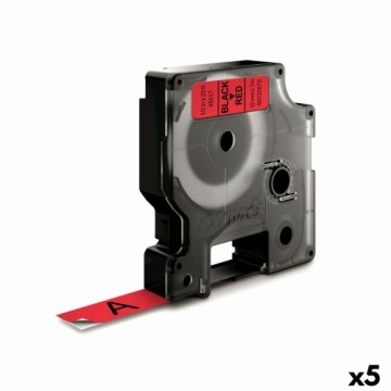 Ламинированная лента для фломастеров Dymo D1 45017 LabelManager™ Красный 12 mm Чёрный (5 штук)
