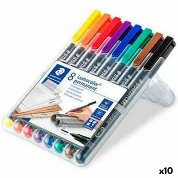 Набор маркеров Staedtler Lumocolor 317 постоянный 1 mm (10 штук)