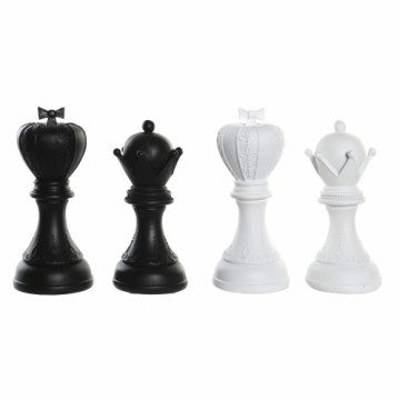 Декоративная фигура DKD Home Decor Чёрный Белый Смола Шахматы современный (12 x 12 x 25,5 cm) (4 штук)