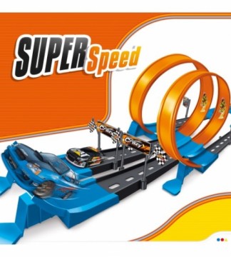 Speed & Go Autotrase ar cilpām un tramplīnu (komplektā 4 metāla mašīnas) 6+ CB49897