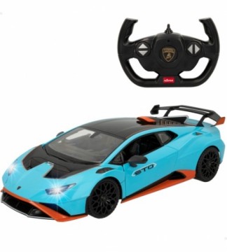 Rastar Радиоуправляемая машина LAMBORGHINI HURACAN STO (blue) 1:14 6 напр., фары, двери, капот батарейки, 6+ CB46978