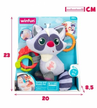 Winfun Подвесная погремушка мягкая Енот со звуком  22 cm  3 m + CB46707