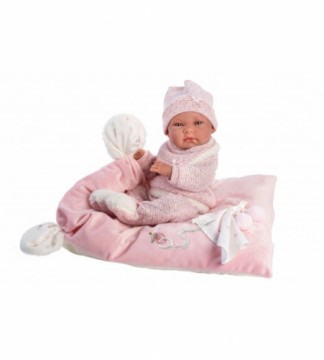 Llorens Кукла малышка Ника 40 см на розовой подушке, c соской (виниловое тело) Испания LL73860