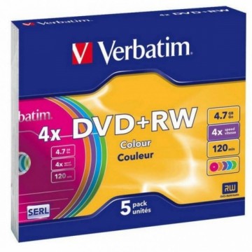 DVD-RW Verbatim Daudzkrāsains 5 gb. 4x 4,7 GB