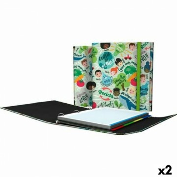 Ring binder Grafoplas Carpeplús Revolution Green Green A4 (2 Units)