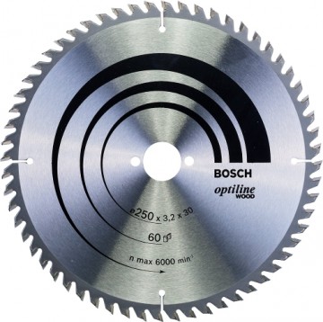 Bosch circular saw blade Optiline Wood, O 250mm, 60Z