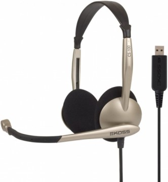 Koss  
         
       Headphones CS100USB Wired, On-Ear, Microphone, USB Type-A, Noise canceling, Gold