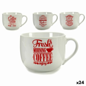 Bigbuy Home Чашка Coffee Porcelāns Sarkans Balts 500 ml 24 gb.