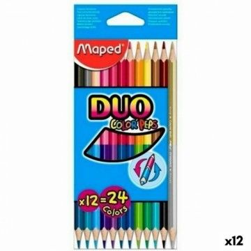 Krāsainie zīmuļi Maped Duo Color' Peps	 Daudzkrāsains 12 Daudzums Ar diviem galiem (12 gb.)