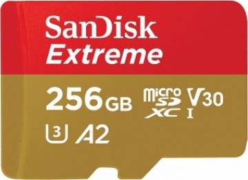 Atmiņas karte  SanDisk Extreme mSDXC 256GB + SD Adapter