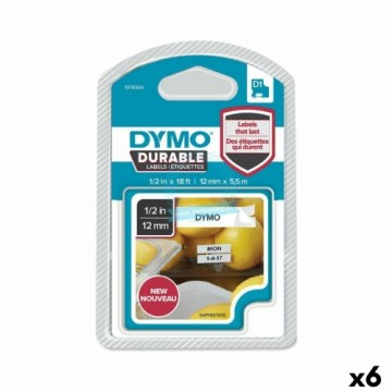 Thermal transfer ribbon Dymo White Black 12 x 5,5 mm (6 Units)