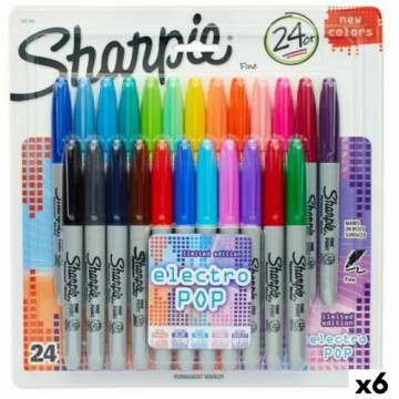 Набор маркеров Sharpie Electro Pop Разноцветный 24 Предметы 1 mm (6 штук)