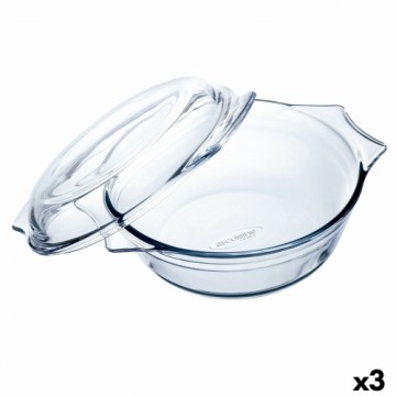 Krāsns Trauks Ô Cuisine   Ar vāku 21,5 x 18 x 8,5 cm Caurspīdīgs Stikls (3 gb.)