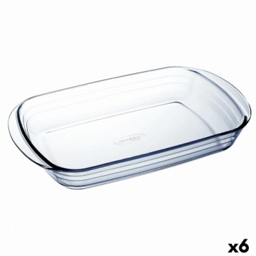 Krāsns Trauks Ô Cuisine   Taisnstūra 39 x 24 x 6 cm Caurspīdīgs Stikls (6 gb.)