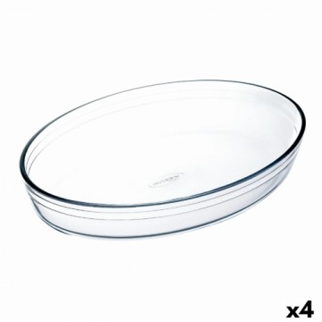 Krāsns Trauks Ô Cuisine   Ovāls 30 x 21 x 7 cm Caurspīdīgs Stikls (4 gb.)