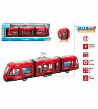 Speed & Go Tramvajs ar gaismu un skaņu, inerci un atver. durvīm 44 cm CB49809