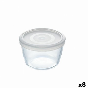 Круглая коробочка для завтраков с крышкой Pyrex Cook & Freeze 12 x 12 x 9 cm 600 ml Прозрачный Силикон Cтекло (8 штук)