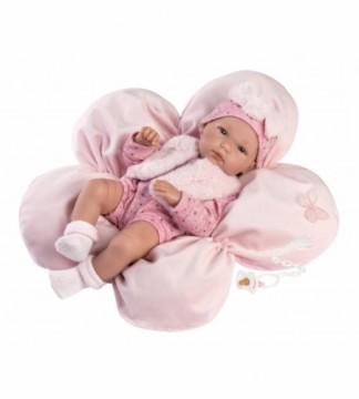Llorens Кукла малышка Бимба 35 см на розовой подушке, c соской (виниловое тело) Испания LL63592