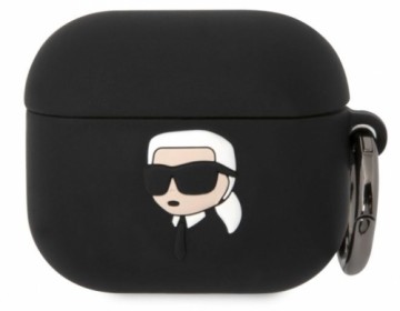 Karl Lagerfeld  
       Apple  
       Airpods 3 D Logo NFT Karl Head Silicone Case 
     Black