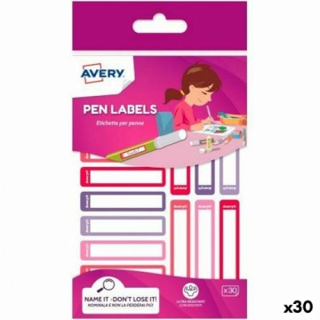 Self adhesive labels Avery 50 x 10 mm Rozā Polietilēns Violets (30 gb.)