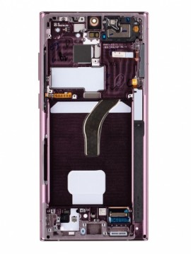 LCD display + Touch Unit + Front Cover Samsung S908B Galaxy S22 Ultra Burgundy (Service Pack)