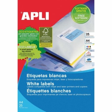 Этикетки для принтера Apli Белый 63,5 x 38,1 mm 25 Листья