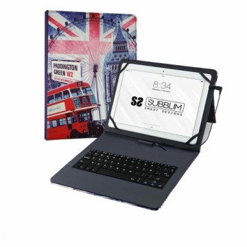 Чехол для планшета с клавиатурой Subblim Funda con Teclado Micro USB - USB C KEYTAB USB 10,1" England Испанская Qwerty