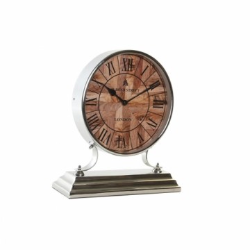 Настольные часы DKD Home Decor 30 x 9,5 x 33 cm Dabisks Sudrabains Alumīnijs Mango koks Tradicionāls