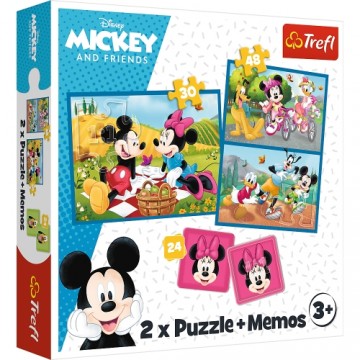 TREFL DISNEY Puzles komplekts Mikijs 30 gab + 48 gab + 24 memo