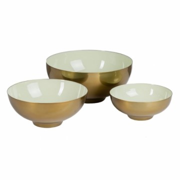 Bowl 30 x 30 x 14 cm Golden Green Iron (3 Units)