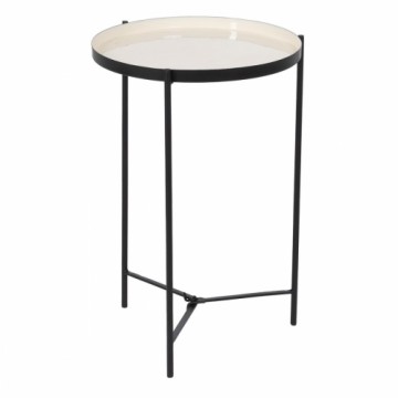 Side table 40,5 x 40,5 x 60,5 cm Black Cream Iron