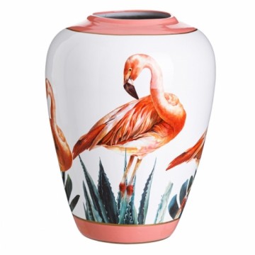 Vase Ceramic Coral White Flamingo 36 x 36 x 48 cm