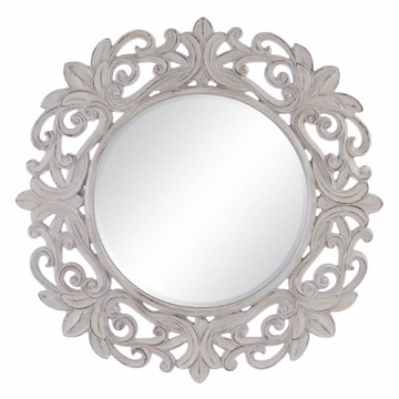 Bigbuy Home Настенное зеркало 122,7 x 4,8 x 122,7 cm Стеклянный Белый Полиуретан