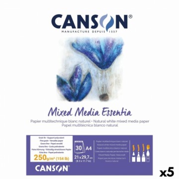 Блокнот Canson Mixed Media Essentia A4 30 Листья Белый Натуральный (5 штук)
