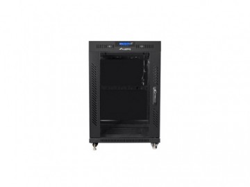 Lanberg Installation cabinet rack 19 15U 600x800 black, glass door lcd (flat pack)