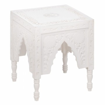 Side table Wood White 36 x 36 x 42 cm DMF