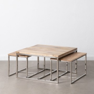 Bigbuy Home Кофейный столик 70 x 70 x 41 cm Металл Деревянный 3 штук
