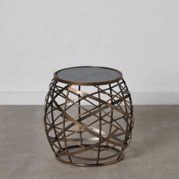 Side table 42 x 42 x 40 cm Crystal Grey Golden Metal