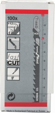 Bosch Jigsaw blade T 244 D Speed for Wood, 100mm (100 pieces)