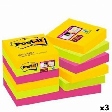 Līmlapiņas Post-it Super Sticky 47,6 x 47,6 mm Daudzkrāsains (3 gb.)