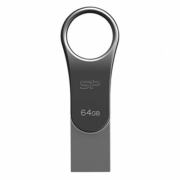 USB Zibatmiņa Silicon Power SP064GBUC3C80V1S 64 GB Melns titāns Sudrabs