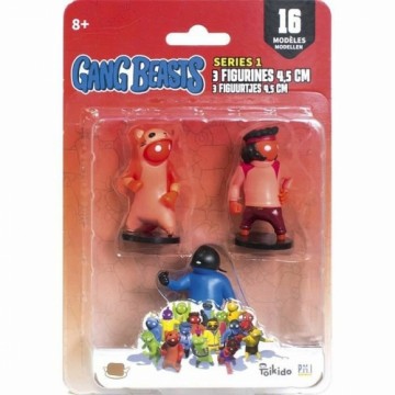 Rotaļu figūras Lansay Gang Beasts Lot #4 4,5 cm 3 Daudzums