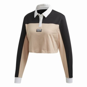 Women’s Short Sleeve Polo Shirt Adidas Originals Cropped Lady Black