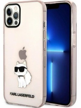 Karl Lagerfeld  
       Apple  
       iPhone 12 /12 Pro 6.1 hardcase Ikonik Choupette 
     Transparent Pink