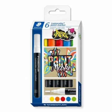 Set of Felt Tip Pens Staedtler Lumocolor 349 6 Pieces Multicolour