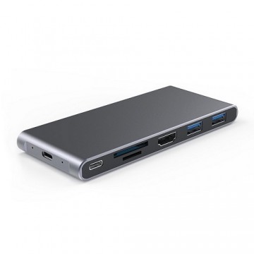 Extradigital Aдаптер USB-C - HDMI, 2x USB 3.0, SD, TF, PD60W + M.2 NGFF SSD Case