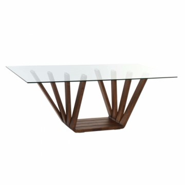 Обеденный стол DKD Home Decor Стеклянный Коричневый Прозрачный Oрех 200 x 100 x 75 cm