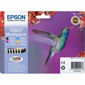 Картридж с оригинальными чернилами (4 штуки) Epson C13T08074011 Multipack T0807 Разноцветный